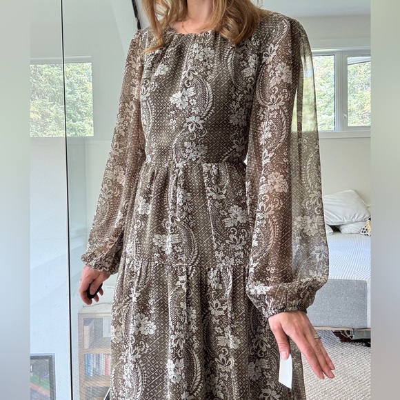 Anthro En Saison xs-s NWT Paisley Long Sleeve Maxi Dress - Picture 8 of 15